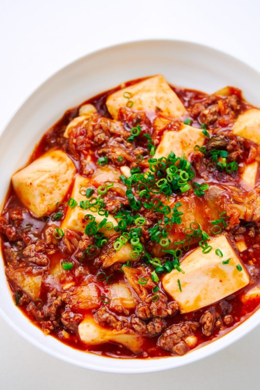 Mushroom and Kimchi Mapo Tofu